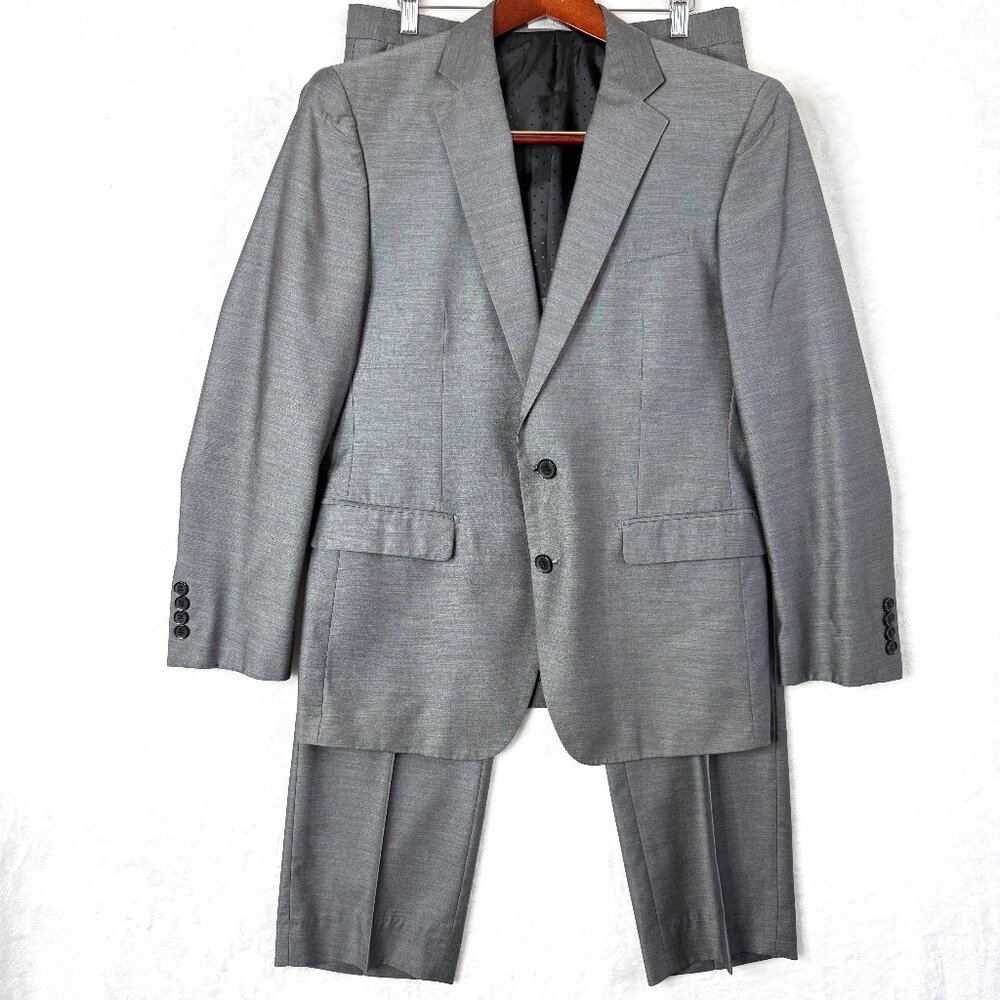 2 Piece Single Breasted Suit Mens 43 33x31 Gray
